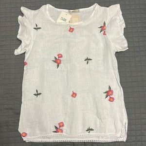 BRAND NEW LINEN FLORAL PRINT TOP